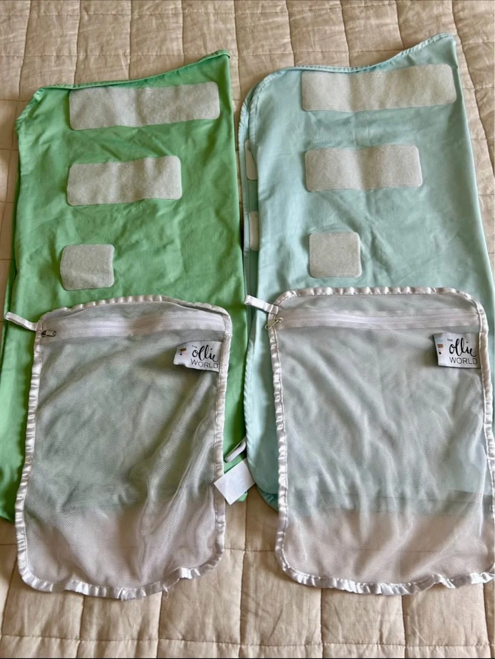 The Ollie Swaddle Bundle of 2 | Mint & Blue | Includes 2 Laundry Bags